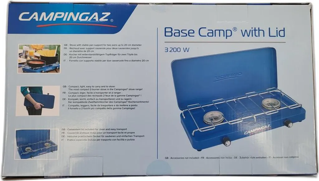 Réchaud de camping stable avec couvercle Campingaz Base Camp Lid 2 feux - 10
