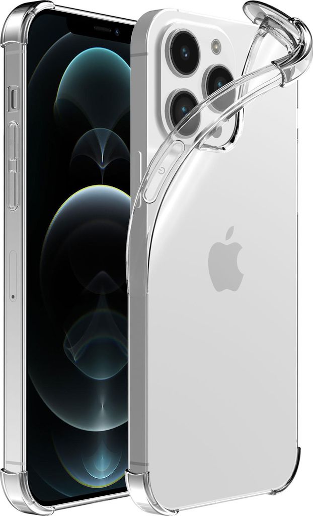 Handyhülle passend für iPhone 12 Pro Max transparent - Stoßfeste TPU Silikonhülle mit Bumper Shockproof - Smartphonica