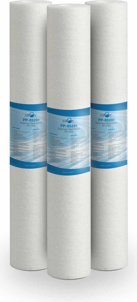Bellerofonte Sedimentfilter Wasserfilter schmelzgeblasene Filter 20 Zoll 5 Mikron in Polypropylen. Entfernt Sand, Rostpartikel und schwebende Verun...