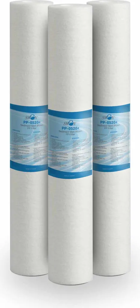 Bellerofonte filtro sedimenti acqua filtro meltblown 20 pollici 5 micron in polipropilene. Rimuove sabbia, particelle di ruggine e impurità in sospensione fino a 5 micron, 3 pezzi