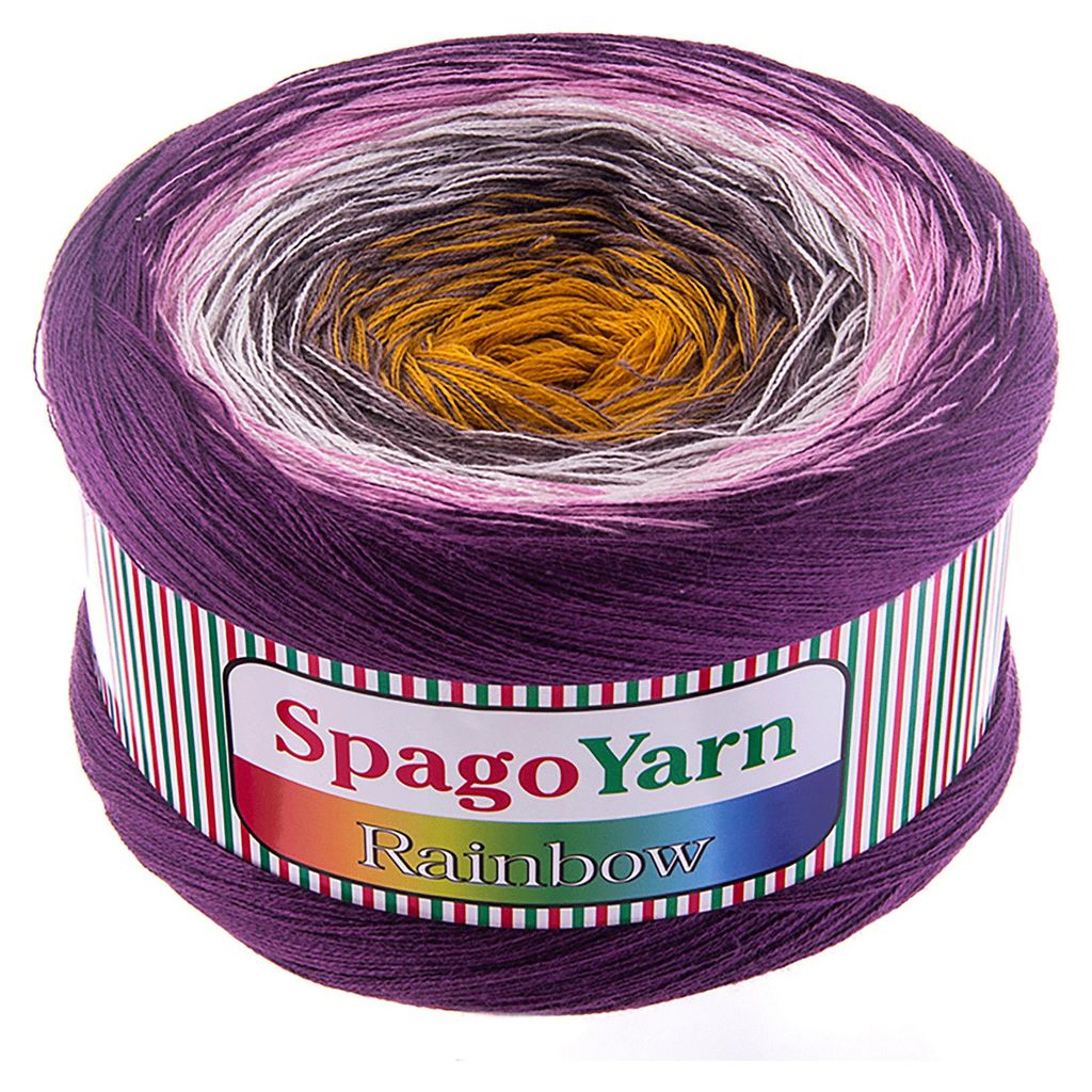 250g Farbverlaufsgarn Rainbow mit 1000m Bobbel Strickwolle Produktbild 