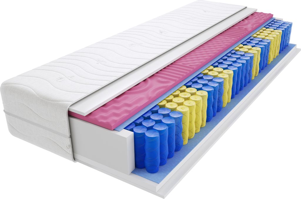 Matratze 70x140 cm Doppelmatratze, H3 Mittelfest Federkernmatratze, Taschenfederkernmatratze 12 cm Hoch Profilierter Moletschaum Hypoallergene, HR-...