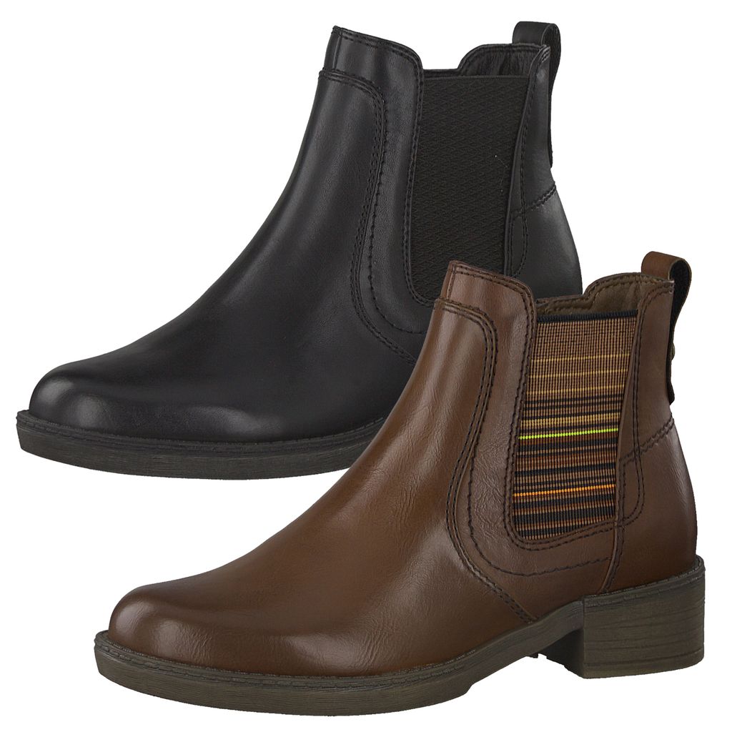 Tamaris Damen Stiefeletten Chelsea Boots 1-25012-25, Größe:38 EU, Farbe:Braun