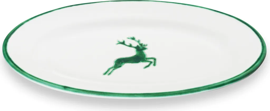 Plateau Ovale Gmundner Keramik Cerf Vert : Vaisselle Durable et Chic