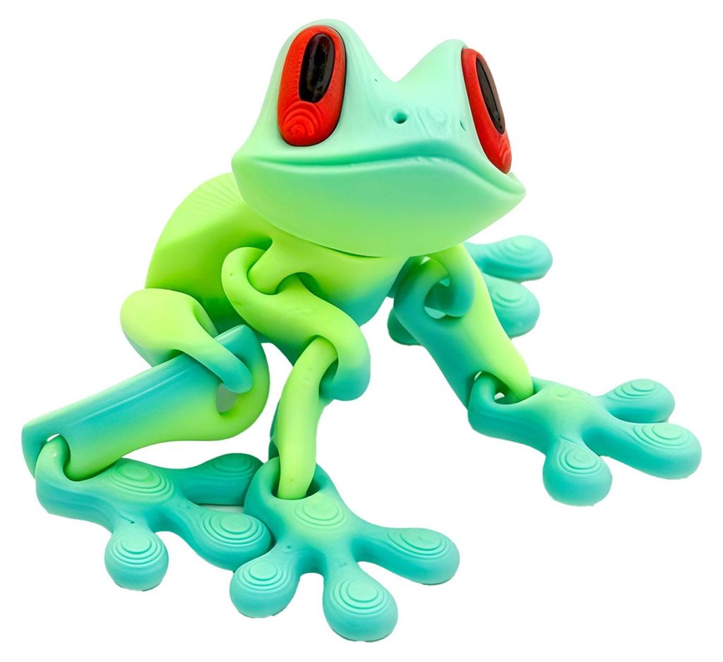 3D-gedruckter Frosch-Kühlschrankmagnet mit beweglichen Gelenken – Frosch-Fidget-Toy, bewegliche Tierfigur, magnetische Kühlschrankdekoration
