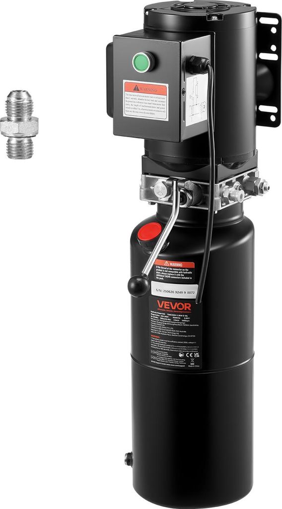 VEVOR Hydraulikpumpe Hydraulikaggregate AC 220 V, 10 Qt einfachwirkende Hydraulikeinheit, 6,3 L/min Ölfluss, max. Förderdruck 22 MPa für Muldenk...