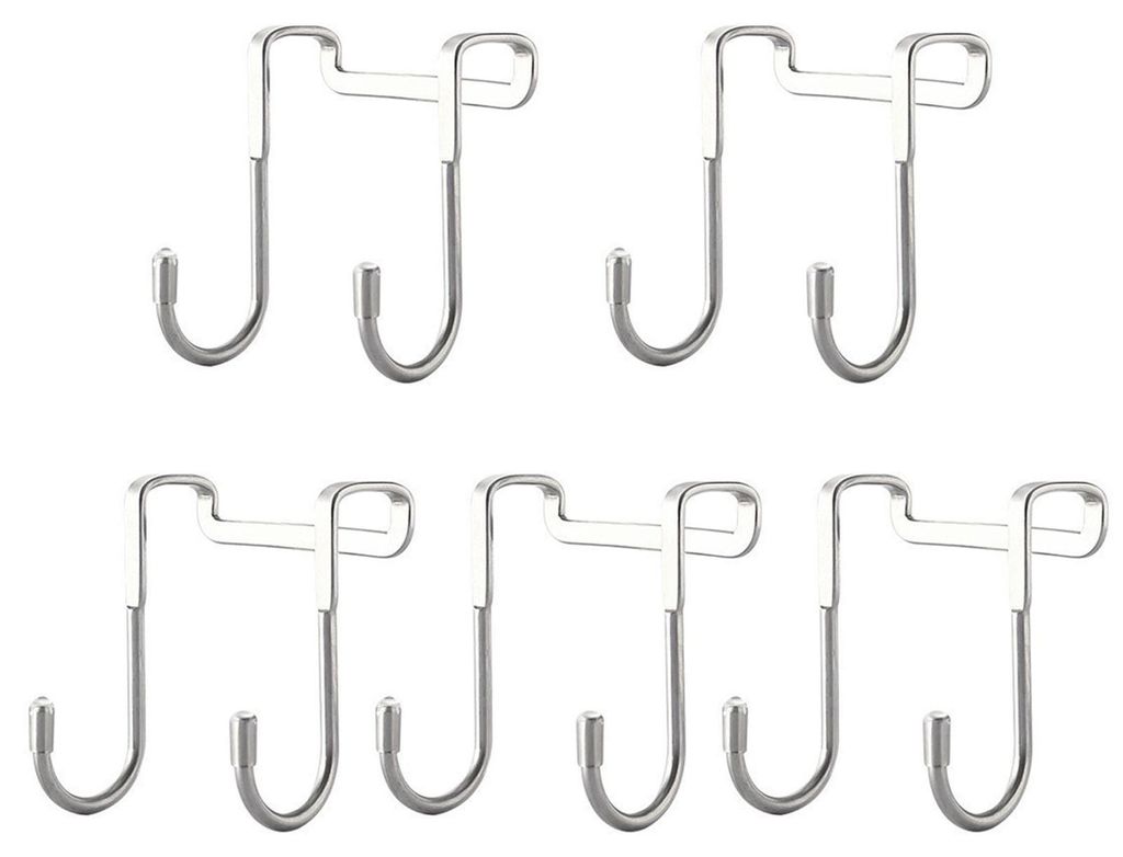 Schranktürhaken, robuster Doppelhaken aus Metall für Kleiderschrank, Küchenschrank, Schublade, Badezimmer, Schlafzimmer, Studentenwohnheim