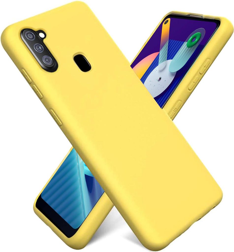 Hülle Samsung Galaxy M11 Handy Schutz Cover Silikon Gel Case Handyhülle Tasche, gelb