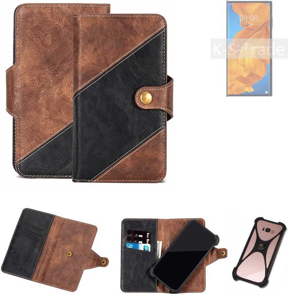 K-S-Trade Handyhülle Schutzhülle Bookstyle Case kompatibel mit Huawei Mate Xs Klapphülle Cover Hülle Schutztasche 1x