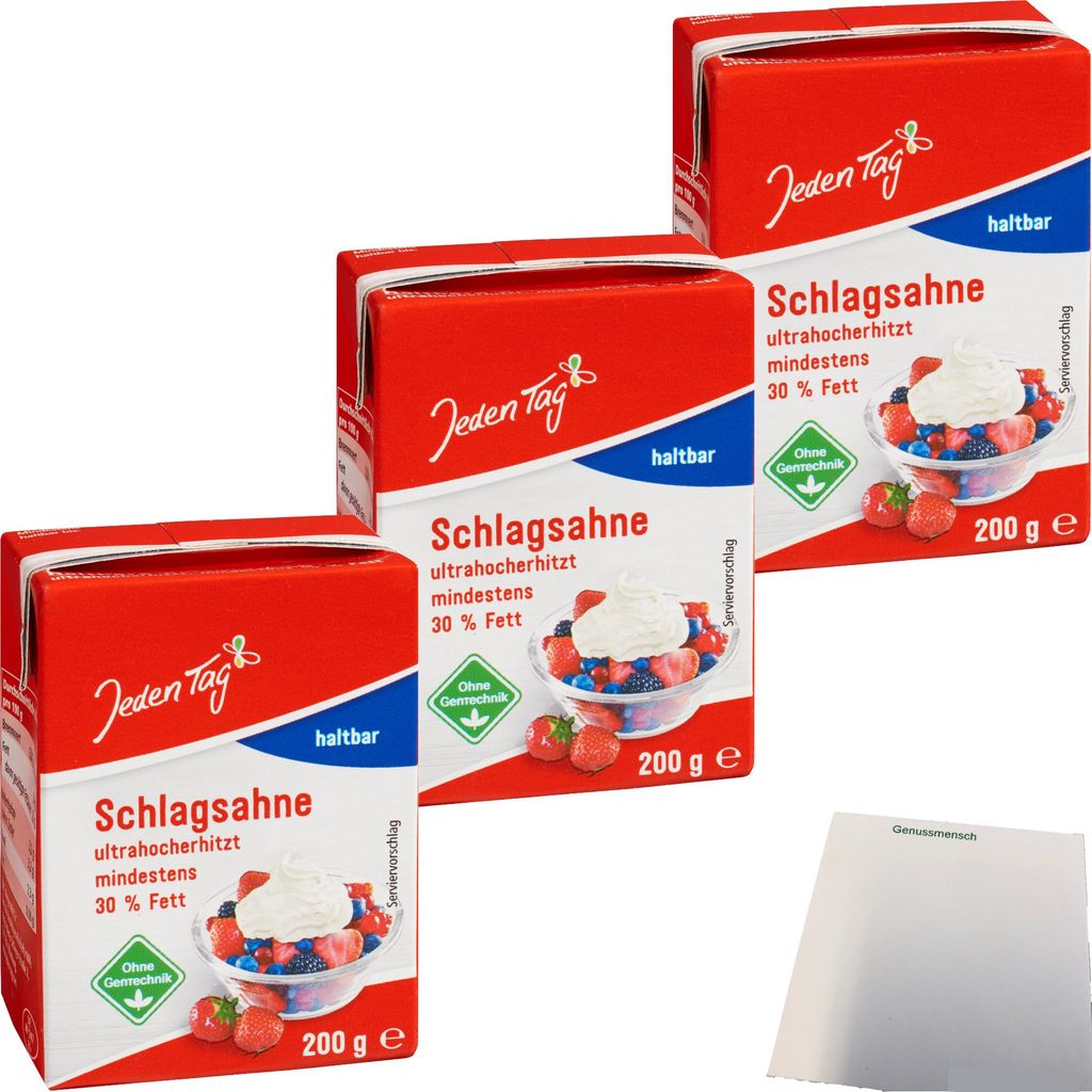 Jeden Tag haltbare Schlagsahne 30% 3er Pack (3x200g Tetra) Produktbild 