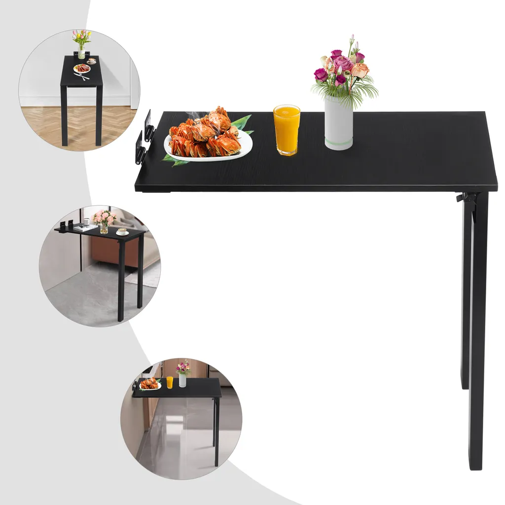 Table pliante murale noire : la solution idéale contre l'encombrement