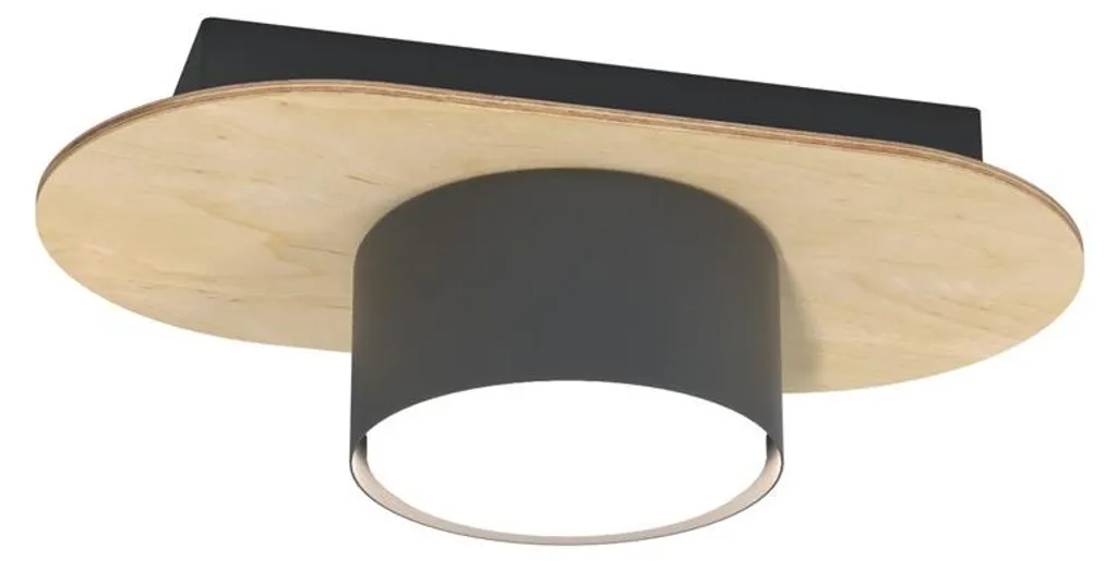 Spot de plafond en bois pour ambiance cocooning DIAZ 1xGX53x10W Noir