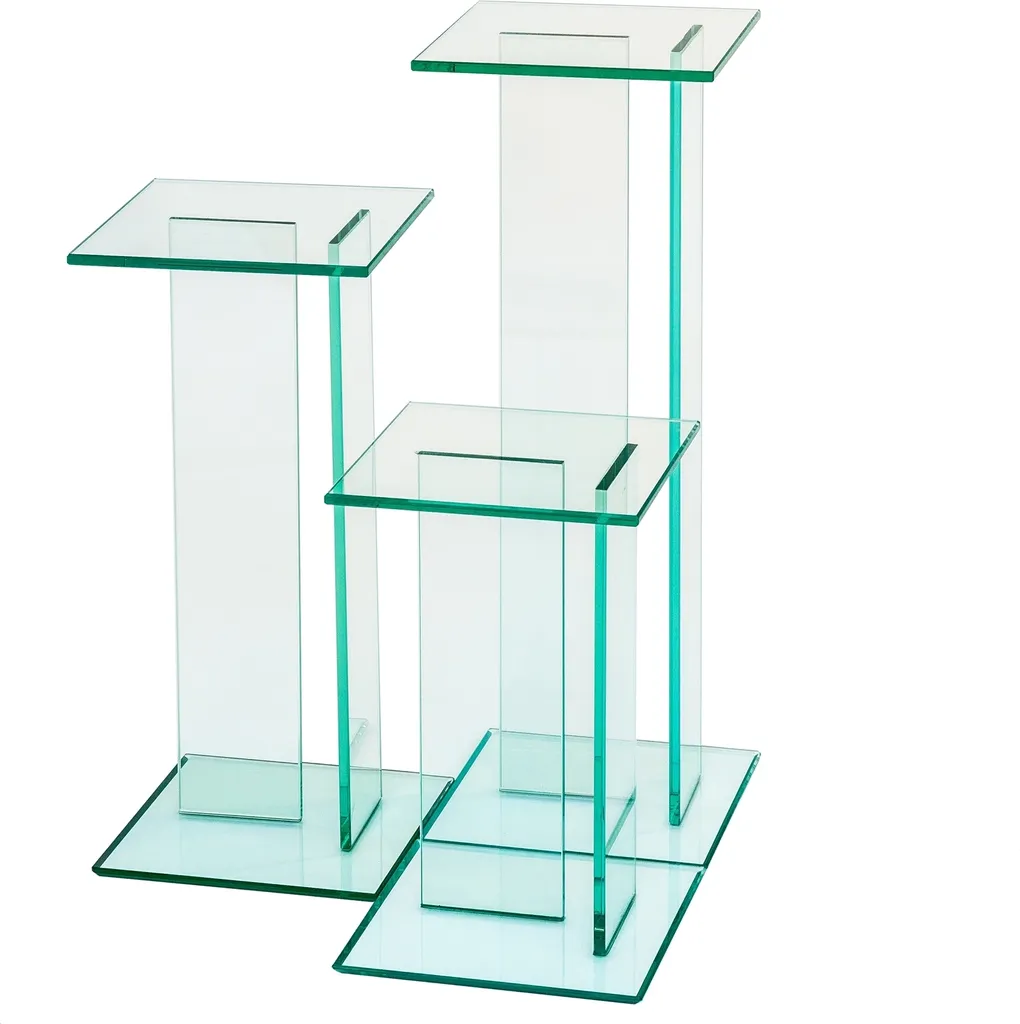 Sellette de présentation en verre transparent pour salon - 75 cm - 3