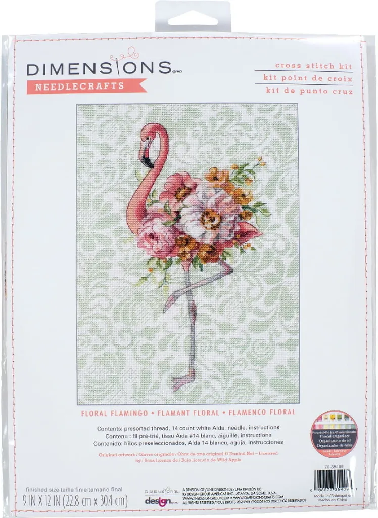 Regala la Creatività: Kit Dimensions Fenicottero Fiorito Punto Croce