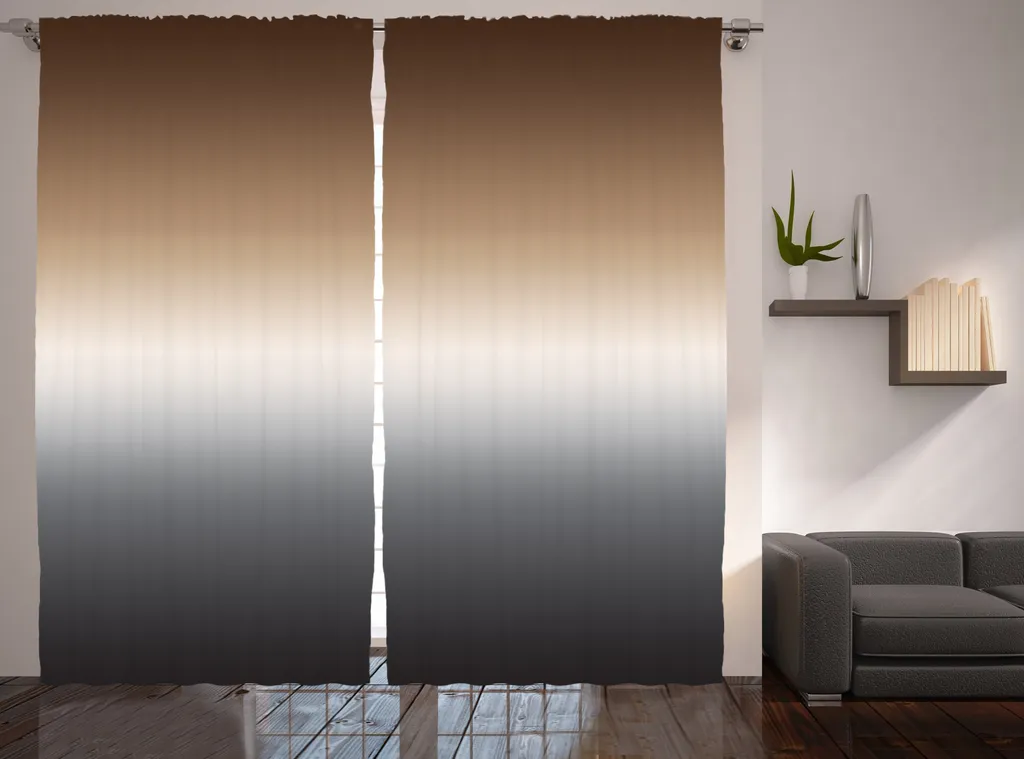 Rideau de Salon Rustique Ombré 280 x 225 cm pour Ambiance Chaleureuse