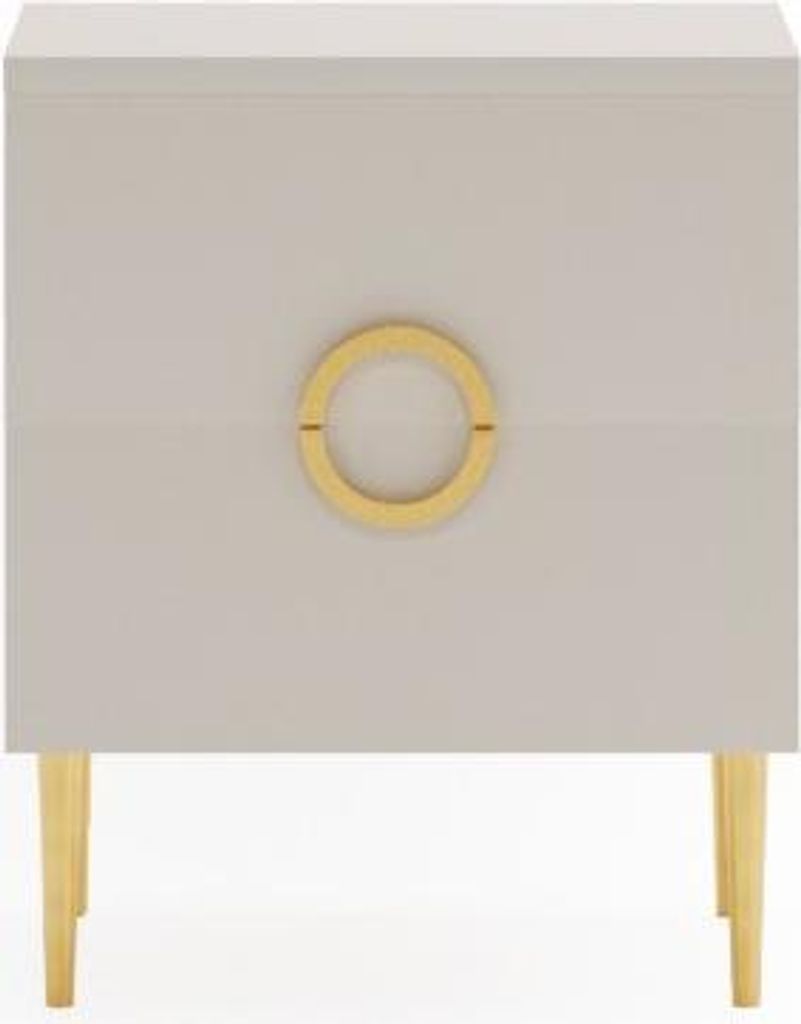Nachttisch cashmere, goldene Griffe B02