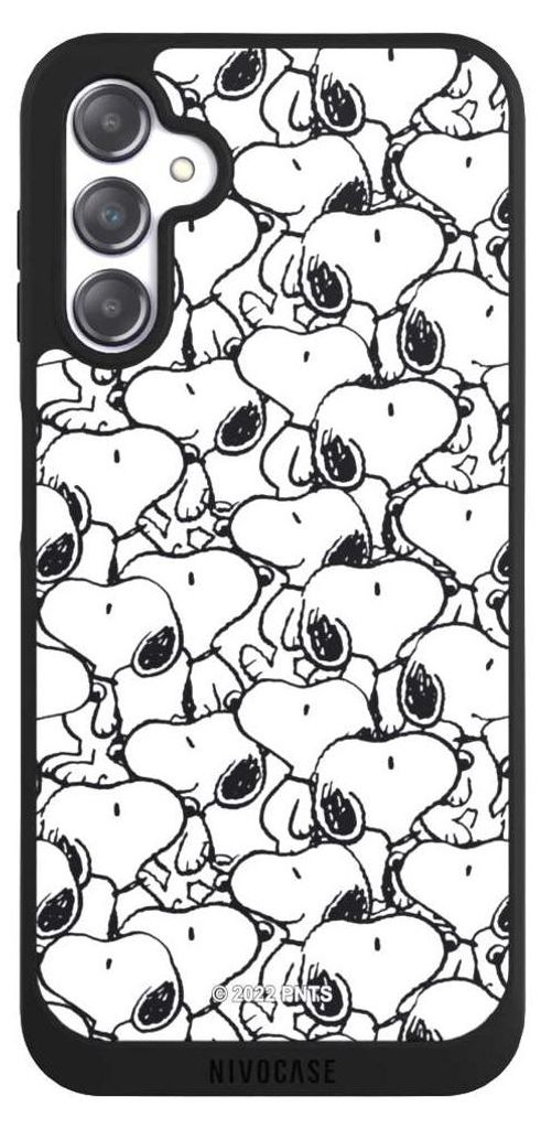 NIVOCASE Handyhülle für Samsung Galaxy A14 5G Hülle NIVOpure Case Schwarz Muster Peanuts Snoopy