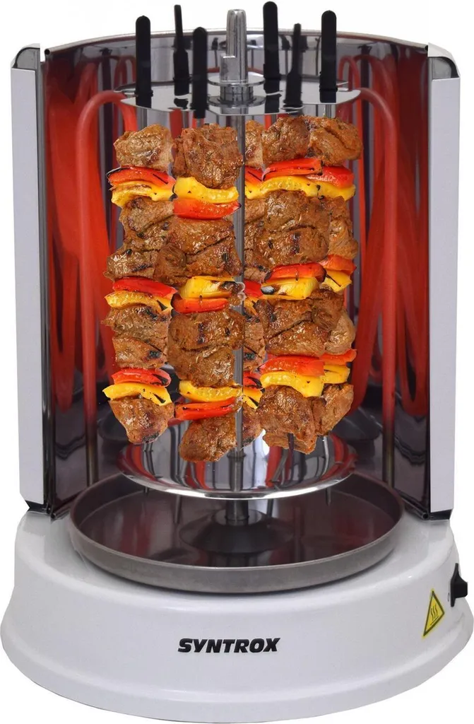 Gril à poulet rotatif avec pics à brochettes et bac à graisse - 5