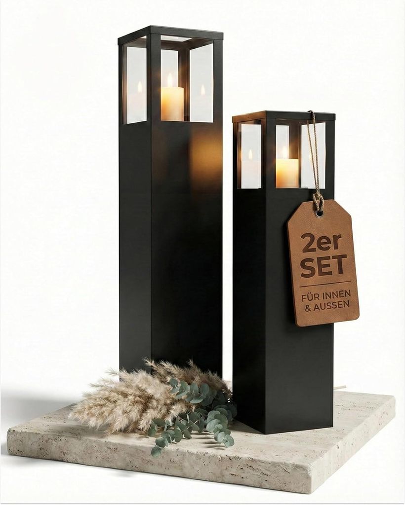 Bentson Windlichtsäule Windlichtsäule 2er Set, 75cm + 95cm Produktbild 