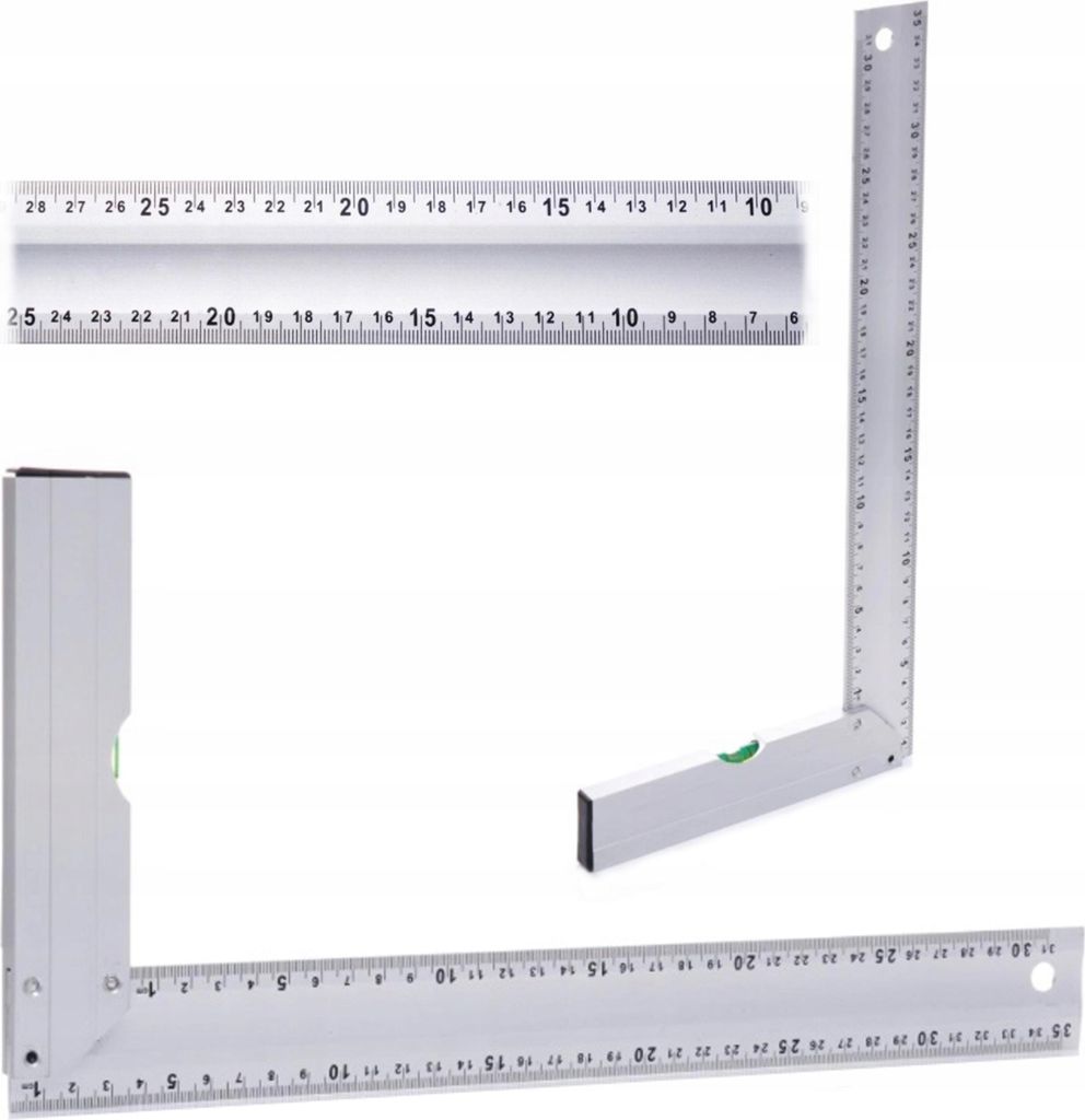 Kątownik stolarski aluminiowy 350 mm z poziomicą FALON-TECH