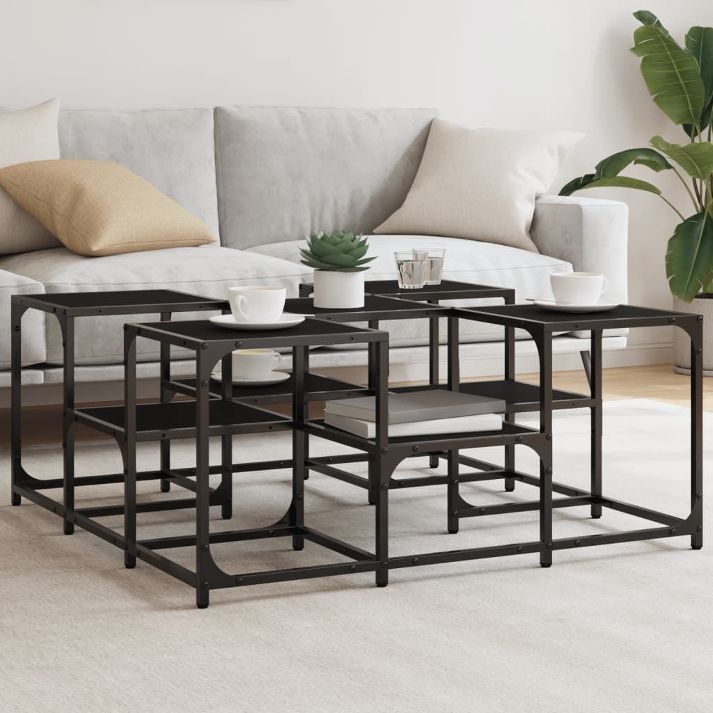 Maison Exclusive - Couchtisch Schwarz 91x91x40 cm Holzwerkstoff