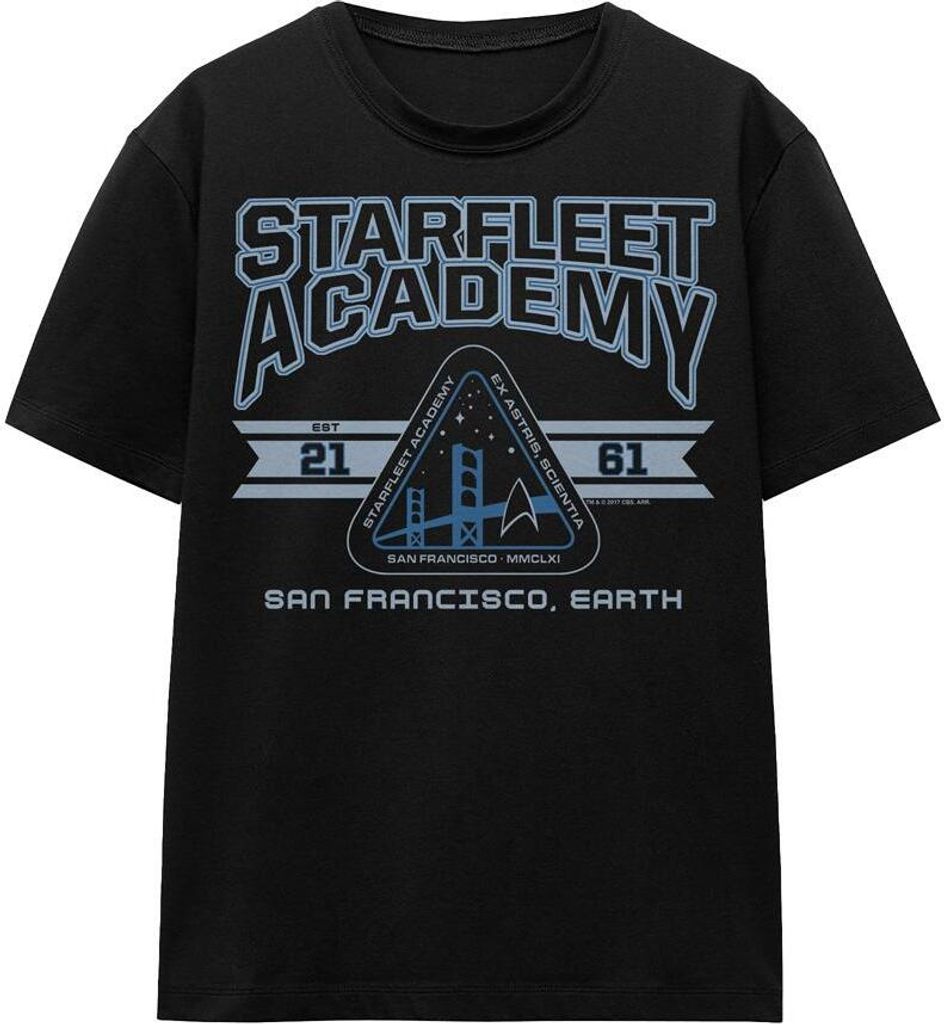 Star Trek - "Starfleet Academy Earth" T-Shirt für Herren/Damen Uni TV16246 (M) (Schwarz)