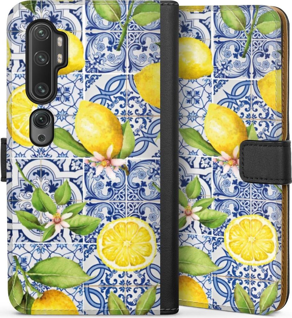 DeinDesign Klapphülle für Xiaomi Mi Note 10 Pro Handytasche Lederhülle Tasche Griechenland Muster Zitrone