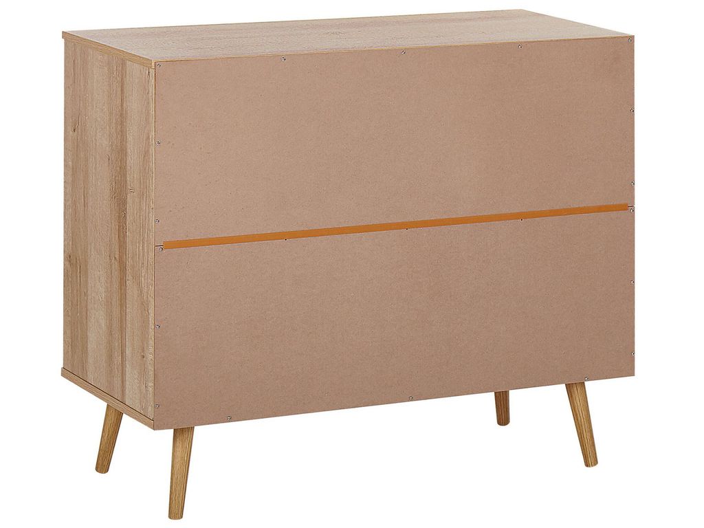 BELIANI Kommode Heller Holzfarbton Rattan Faserplatte Produktbild 