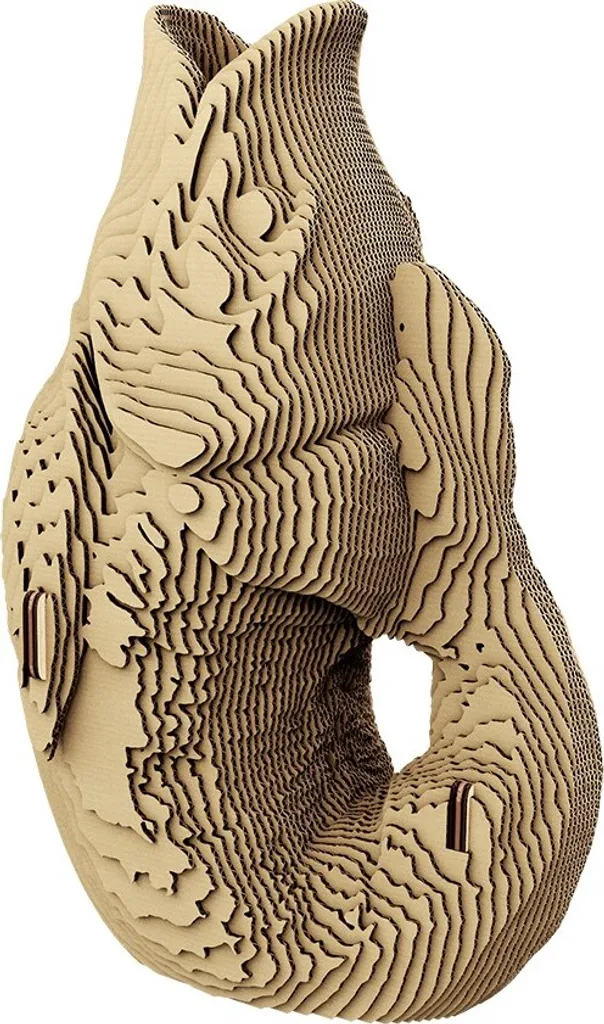 Casse-tête 3D Vase Décoratif Poissons en Carton - Loisir Créatif Adulte