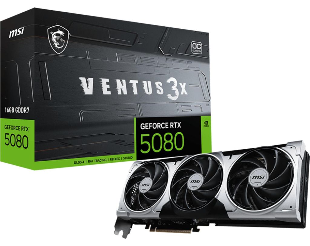 MSI VENTUS GEFORCE RTX 5080 16G 3X OC PLUS Grafikkarte Produktbild 