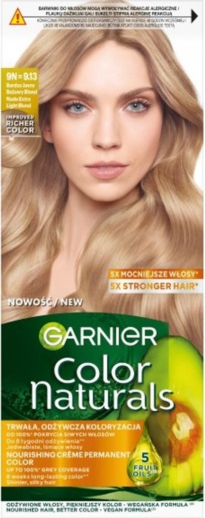 Garnier Color Naturals Odżywcza farba do włosów 9N=9.13 Bardzo Jasny Beżowy Blond