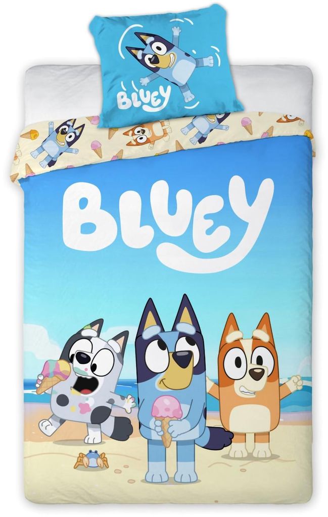 Dětské povlečení Bluey Beach Day 100x135cm Obrázek produktu 