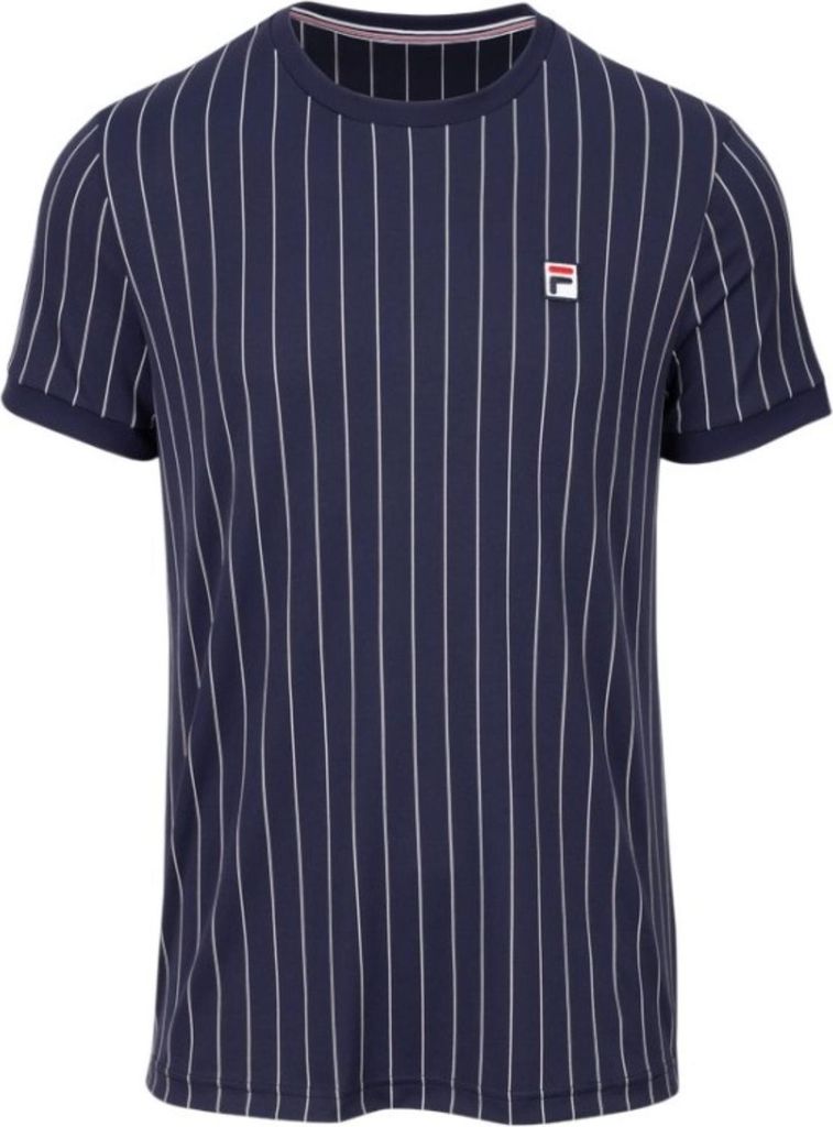 Fila Herren T-Shirt Kurzarm Weiß Marineblau