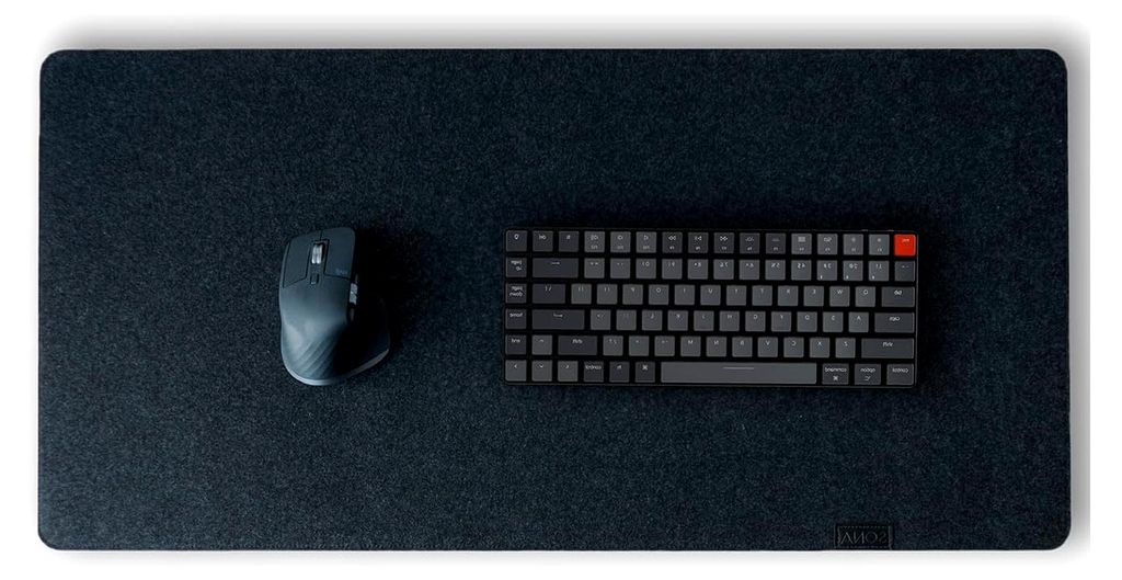 Rutschfeste Schreibtischunterlage aus Filz, Desk Pad, stilvolles minimalistisches Design, 80 x 40 cm, Dunkelgrau - Ideal für Büro & Home Office