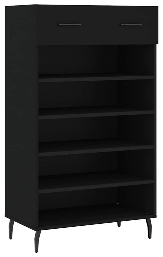 vidaXL Schuhschrank Schwarz 60x35x105 cm Holzwerkstoff