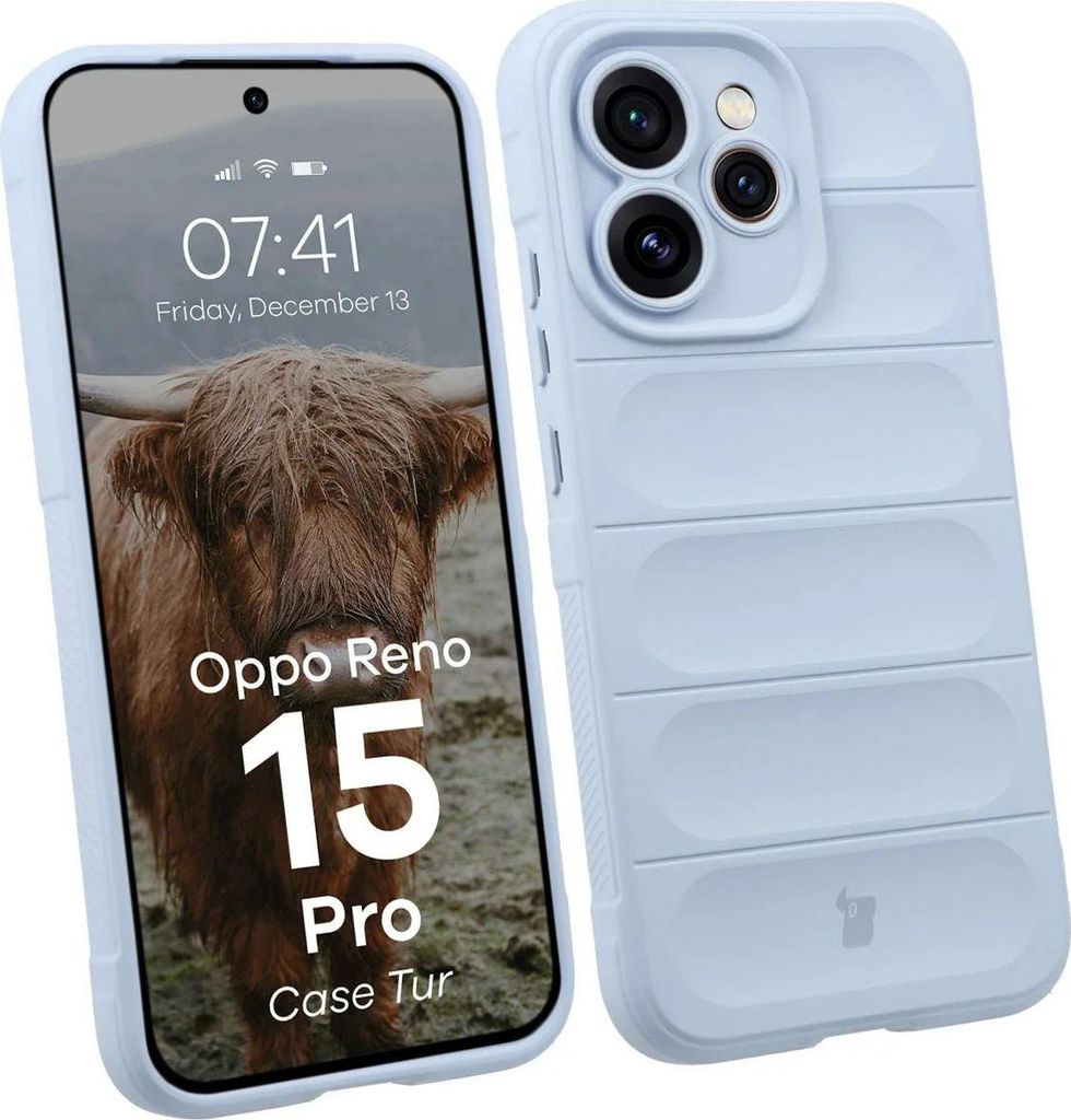 Robuste Handyhülle für Oppo Reno 15 Pro, Bizon Case Tur, Hellblau