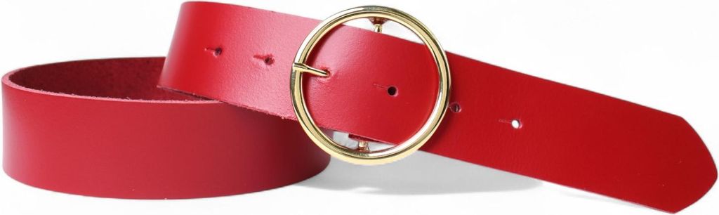 FRONHOFER Damen Ledergürtel 4 cm runde vergoldete Gürtelschnalle, echt Leder