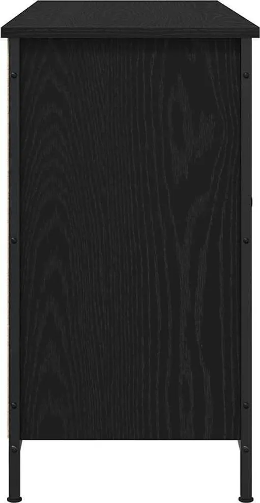 Mobile Supporto TV Nero Rovere 101x35x65 cm | Robusto e Spazioso - 4