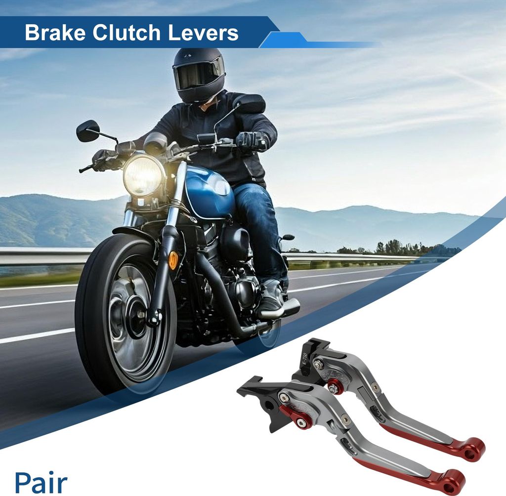 Kurze Lange Brems- und Kupplungshebel für Kawasaki Vulcan S 650 2015-2023 Verstellbare Motorrad Lenker Bremshebel Aluminiumlegierung Titan Griff R...