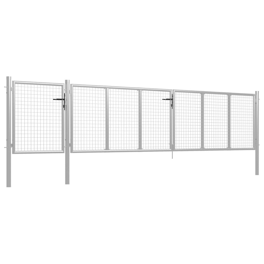 Cancello da giardino in acciaio 500×100 cm argento Immagine del prodotto 