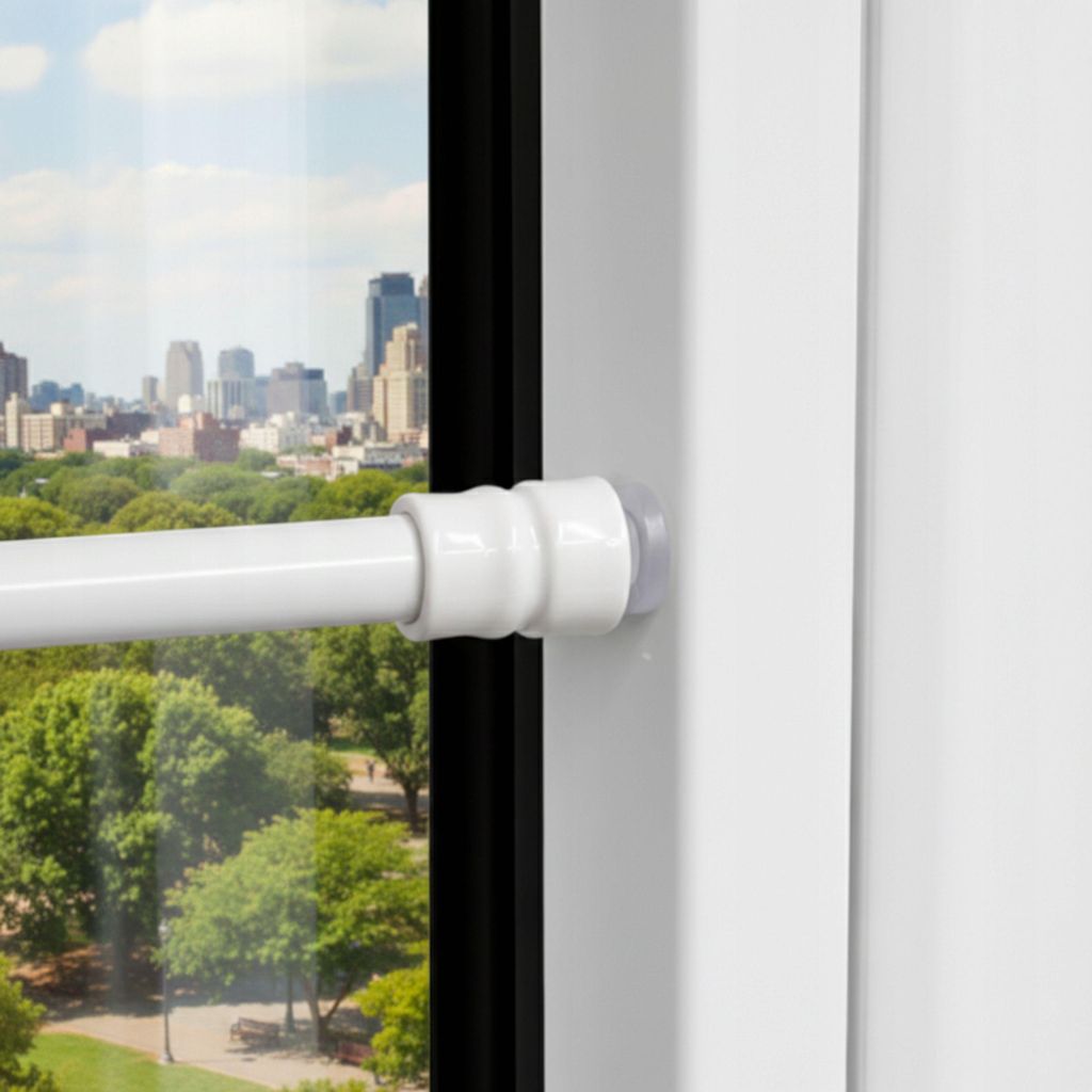 Mini Teleskop-Gardinenstange 40–60 cm Weiß ohne Bohren Produktbild 