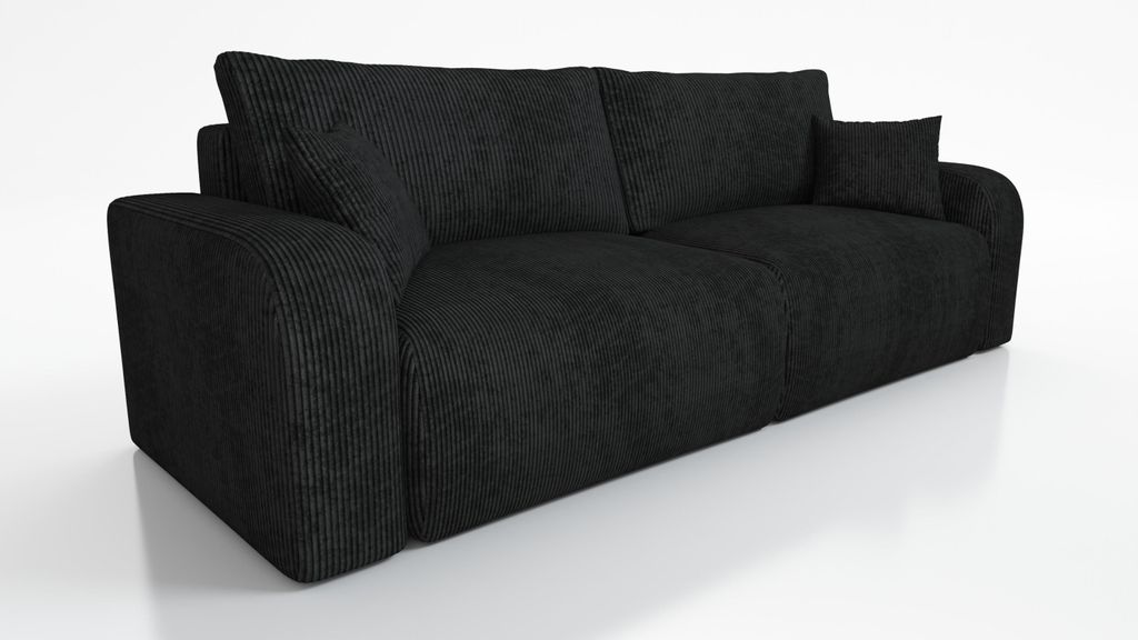 Wohnero24 Habana Schlafsofa 248 cm mit Bettfunktion 204x138 cm – Cord Sofa – Couch 3 Sitzer – Ausziehsofa mit 2 Bettkästen – Big Sofa Mode...
