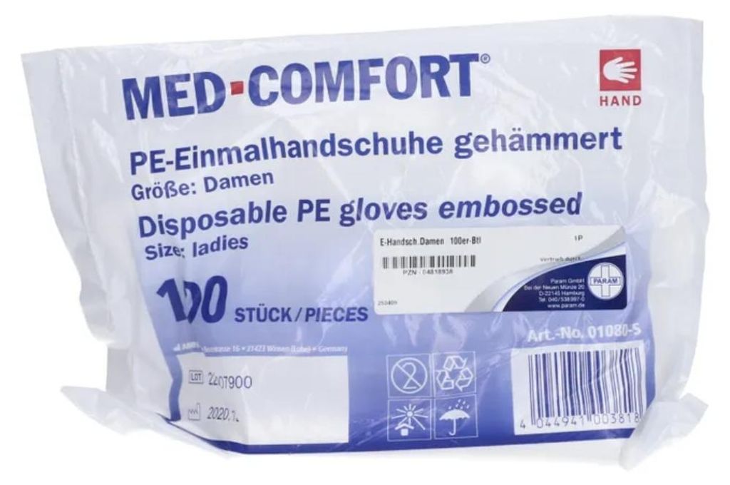 PARAM PE Einmalhandschuhe Damen, 100 St. Handschuhe