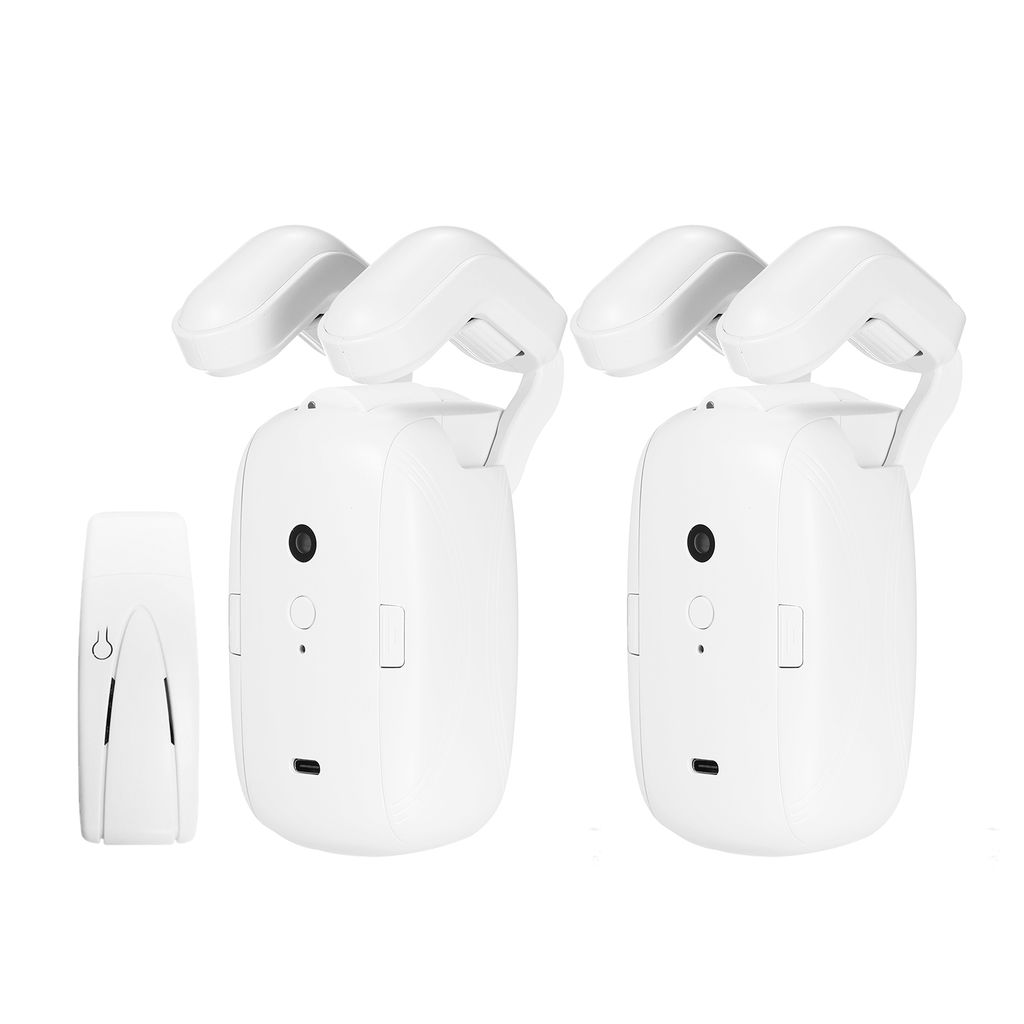 2 Stueck Smart Curtain Motor WiFi BT Sprachsteuerungsschalter Elektrischer Vorhangroboter APP Control Timer Setup Kompatibel mit Home fuer Roman Rod