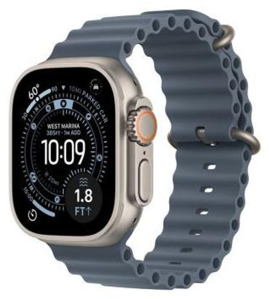 Apple Watch Ultra 3 (2025) GPS + Cellular 5G 49mm Gehäuse aus natürlichem Titan mit Anker-Blau-Ozeanarmband EU MEWH4