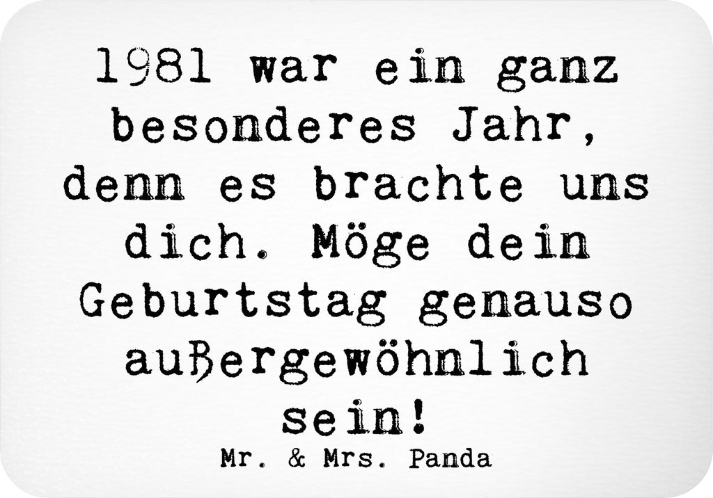 Mr. & Mrs. Panda magnet Spruch 1981 Geburtstag Wunder - Weiß - Geschenk, Geburtstagsgeschenk, außergewöhnlicher, Geburtstagsdekoration, Notizhal...