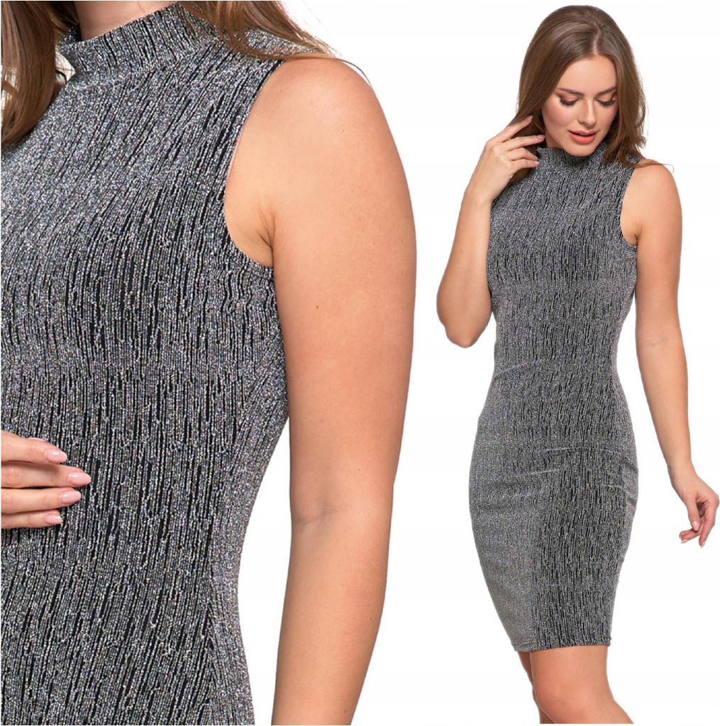 Damen Cocktailkleid MIDI mit Glanz, tailliert, elegant Produktbild 