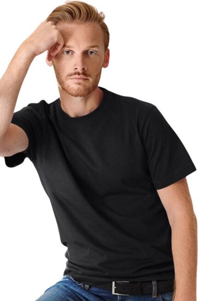 Uni Baumwoll-T-Shirt, hohe Grammatur, 100% Baumwolle, kein Druck, einfarbig, 200g/m2, Farbe Ebenholz Grau, Größe 2XL