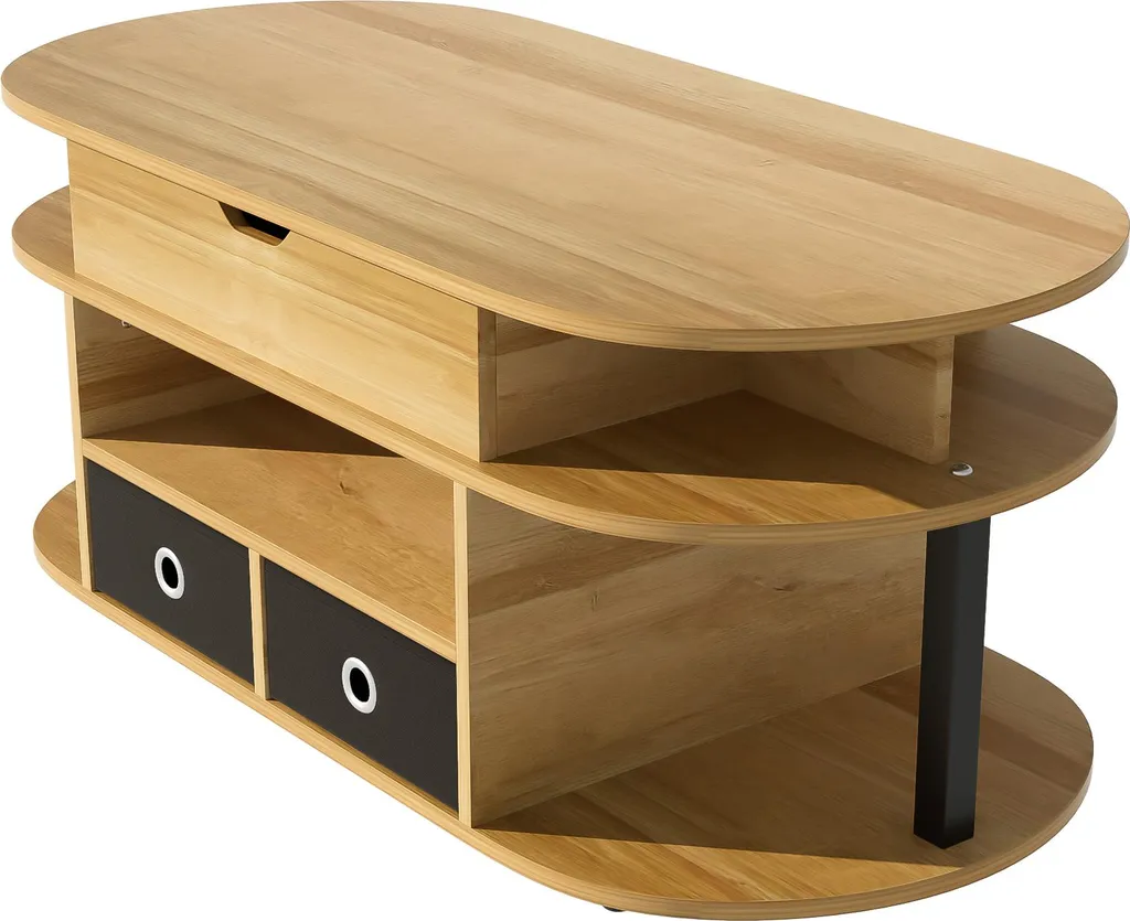 Table basse bureau relevable idéale pour télétravail avec rangements - 15
