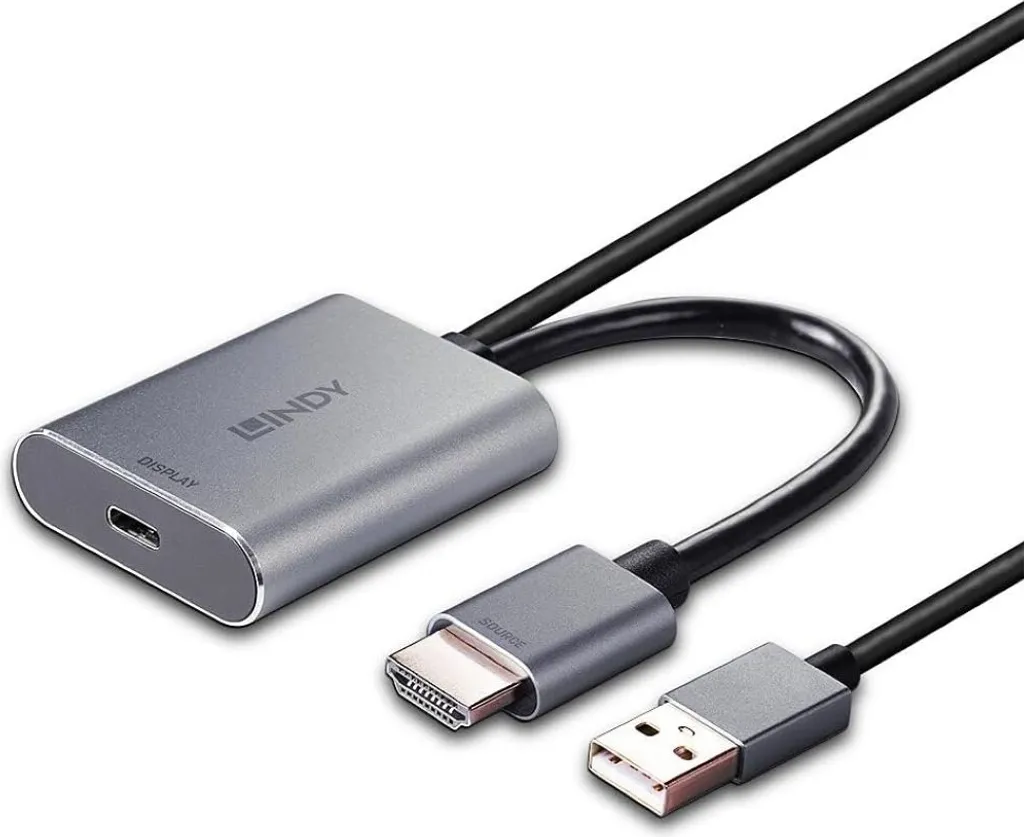Lindy 43347 : Solution HDMI vers USB C pour moniteurs et Power Pass - 4